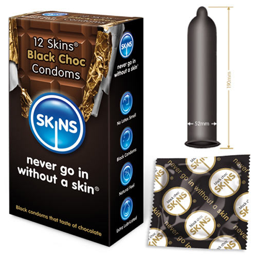 Skins Condoms Black Choc 12 Pack Skins Condoms Black Choc 12 Pack
